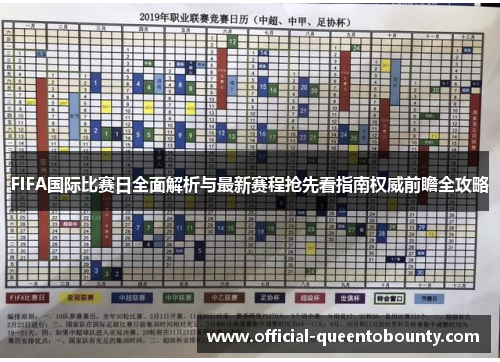 FIFA国际比赛日全面解析与最新赛程抢先看指南权威前瞻全攻略